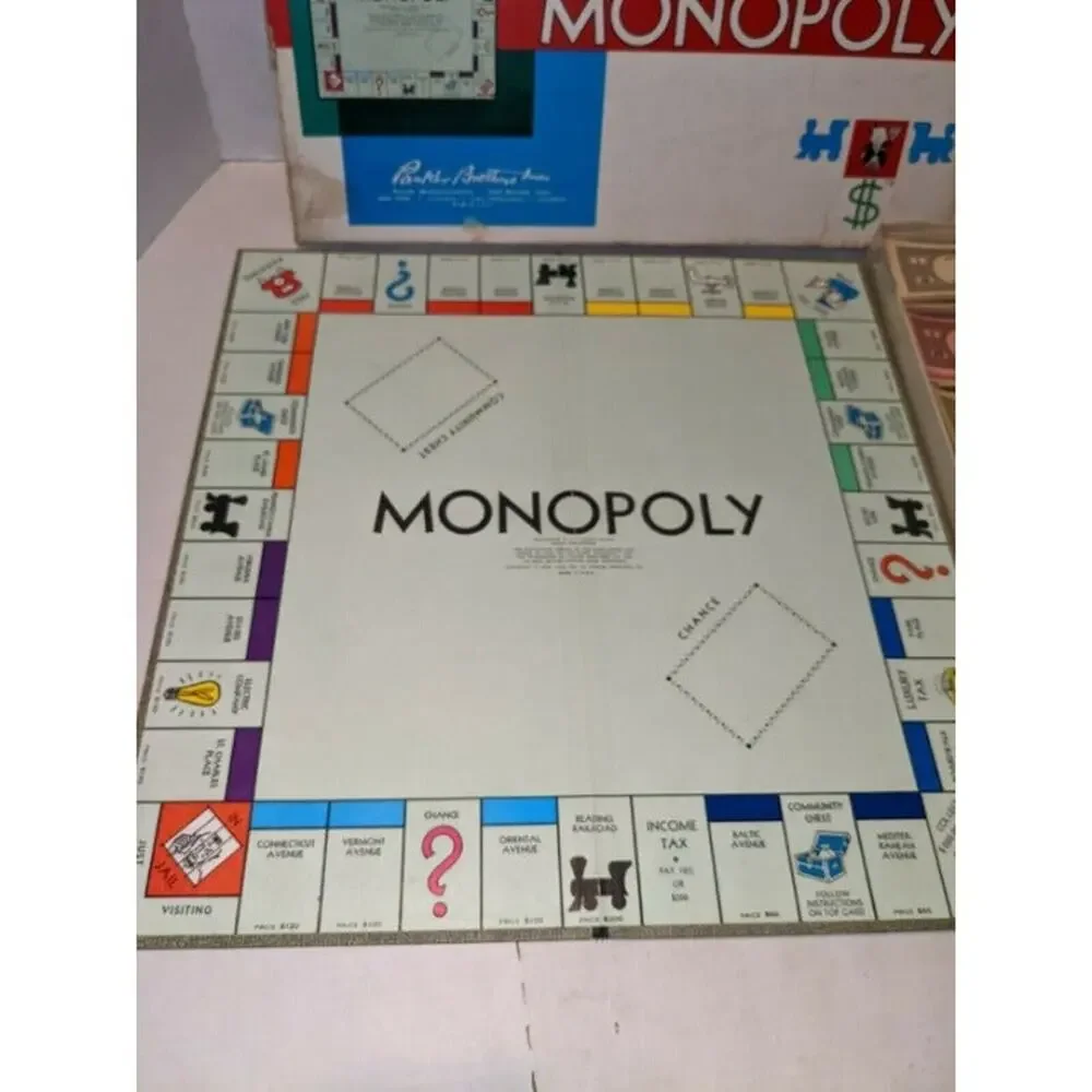 Vintage 1961 Monopoly Board Game Parker Brothers Complete Old School Cannon